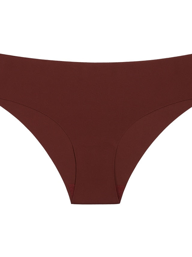 Women's Sexy Panties Brief Underwear 3 PCs Underwear Simple Sexy Comfort Hole Pure Color Nylon Low Waist Black Purple Pink