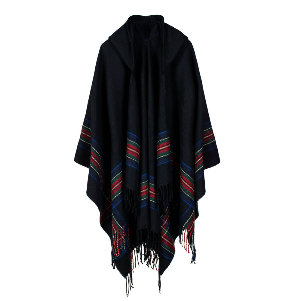 Women's Hooded Knitted Poncho Cape Cardigan Sweater Shawl Scarf Cashmere Pashmina Secondary image