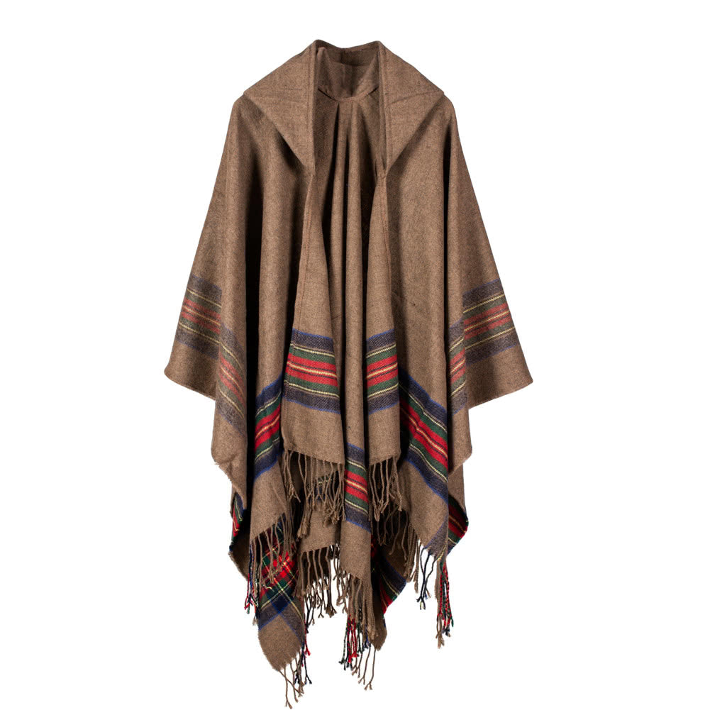 Women's Hooded Knitted Poncho Cape Cardigan Sweater Shawl Scarf Cashmere Pashmina