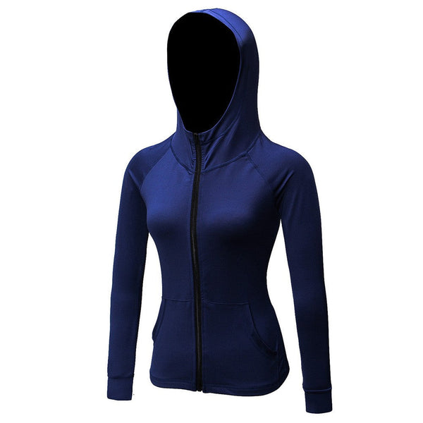 Women Full-zip Hooded Jackets Sport Hoodie Raglan Long Sleeves Pockets Workout Running Exercise Gym Track Sweatshirt Casual Tops Activewear