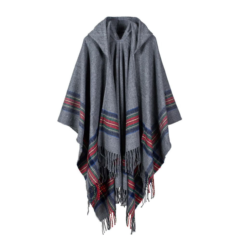 Women's Hooded Knitted Poncho Cape Cardigan Sweater Shawl Scarf Cashmere Pashmina