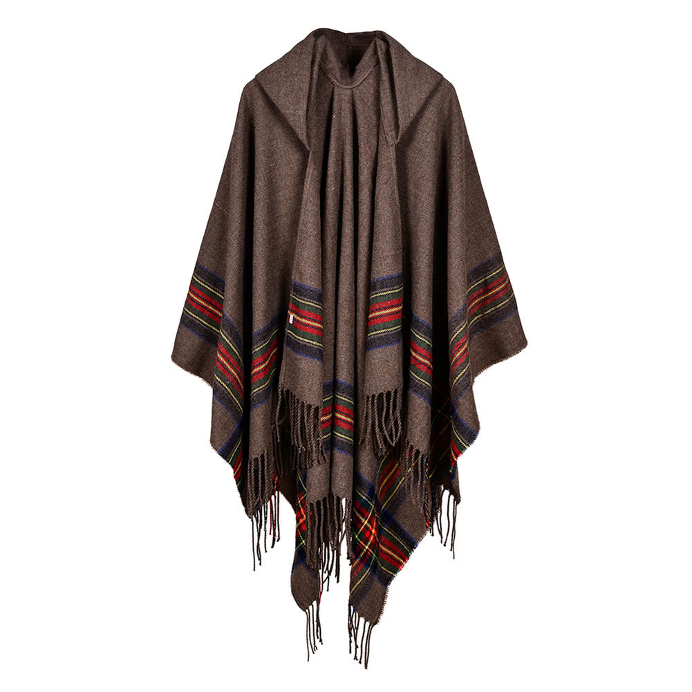 Women's Hooded Knitted Poncho Cape Cardigan Sweater Shawl Scarf Cashmere Pashmina
