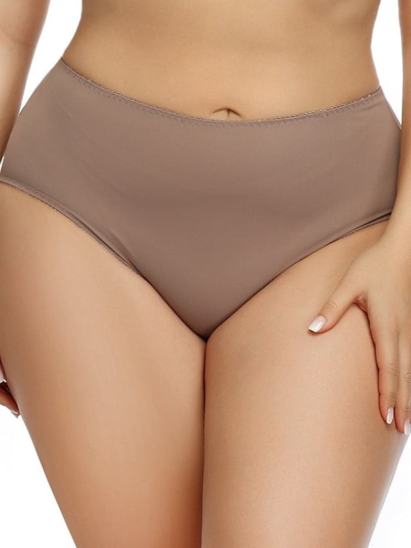 Women's Briefs Underwear Classic Style Cotton Nylon High Rise Bean Paste Black khaki