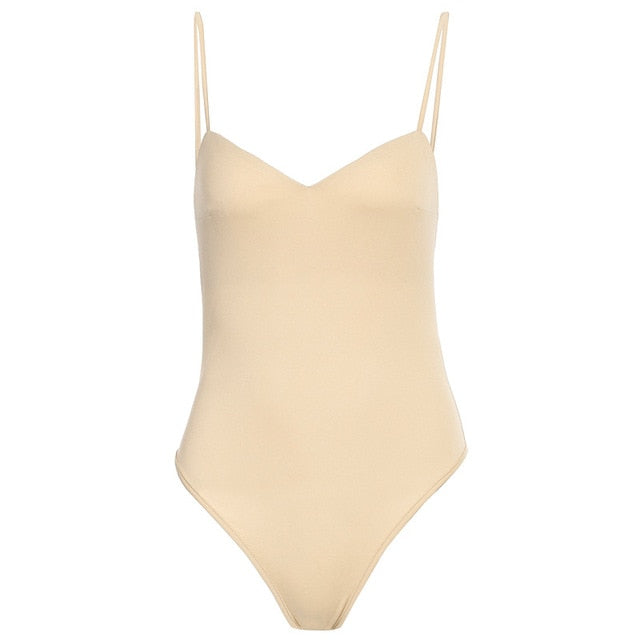 Sexy Ladies' Knitted Fitness Bodysuits Soild Color One Piece