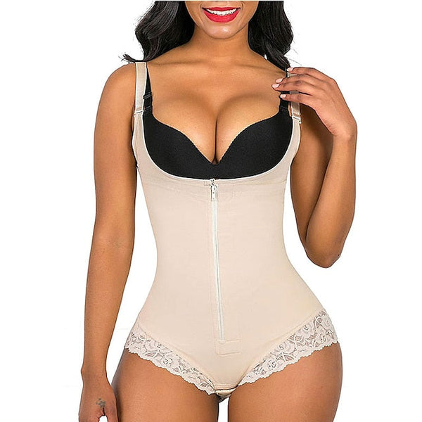 Shapewear for Women Tummy Control Fajas Colombianas Body Shaper Zipper Open Bust Bodysuit