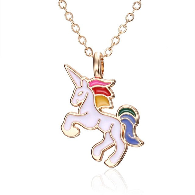 Necklace For Girls Children Kids Enamel Cartoon Horse Jewelry Accessories Women Animal Pendant Party Main image