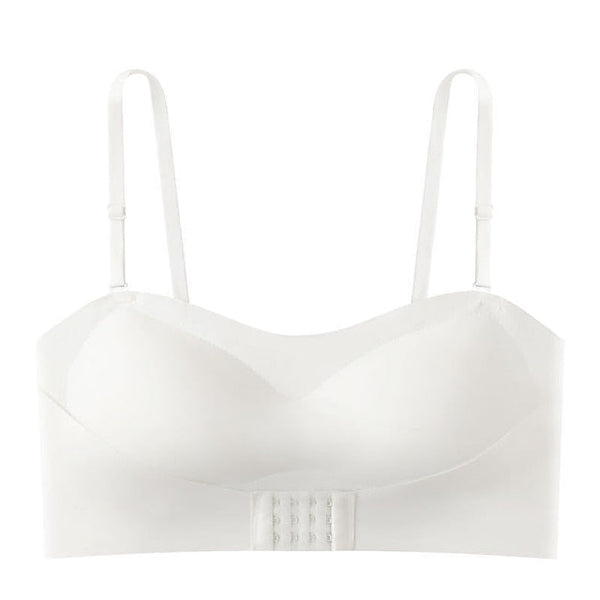 Women's Wireless Bras Padded Bras Adjustable Strapless Bras 3,4 Cup V Neck Breathable Push Up Invisible Pure Color Front Closure Date Valentine's Day Casual Daily Nylon 1PC White Black , 1 PC