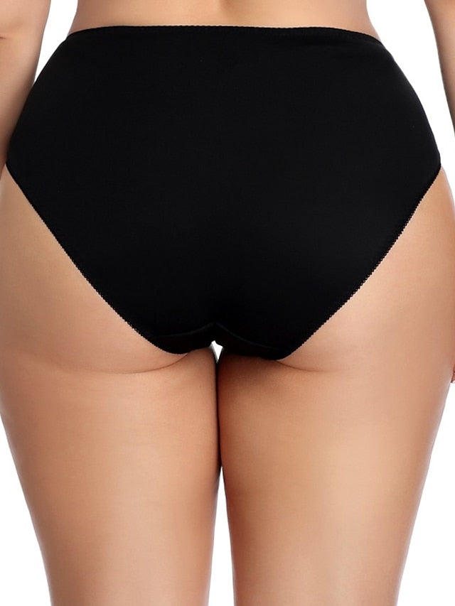 Women's Briefs Underwear Classic Style Cotton Nylon High Rise Bean Paste Black khaki Secondary image