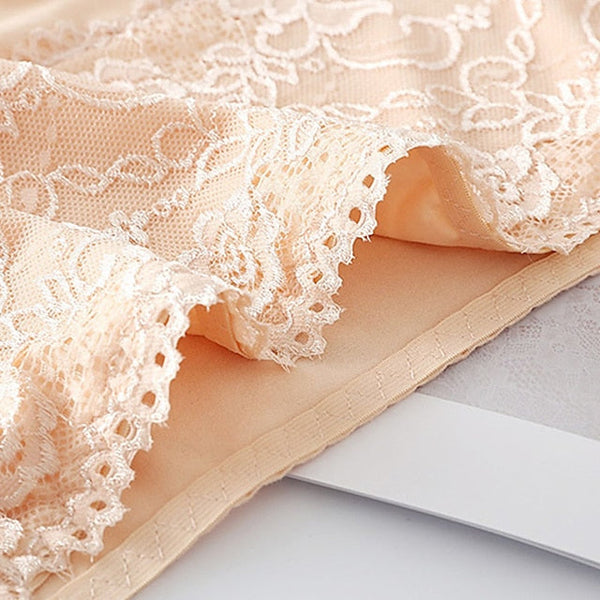 Women's Brief Underwear 3Pcs Underwear Fashion Simple Sexy Lace Hole Flower Polyester High Waist Sexy Black Purple Pink