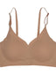 Women's Wireless Bras Padded Bras Double Strap Adjustable Full Coverage V Neck Breathable Pure Color Pull-On Closure