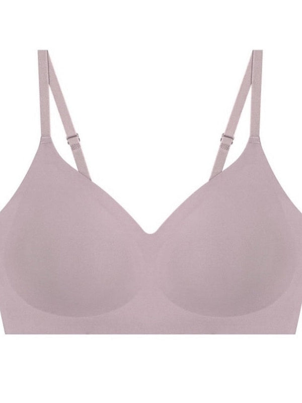 Women's Wireless Bras Padded Bras Sports Bras Fixed Straps 34 Cup V Neck Breathable Running Push Up Pure Color Pull-On Closure