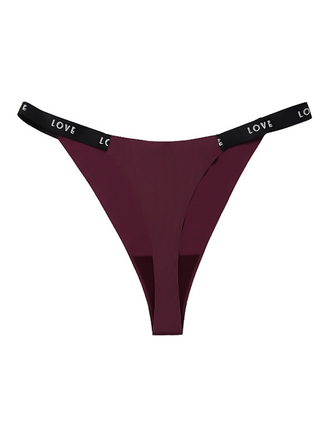 Women's Print Fashion Letter Sexy Panties G-strings & Thongs Panties Micro-elastic Low Waist Green S