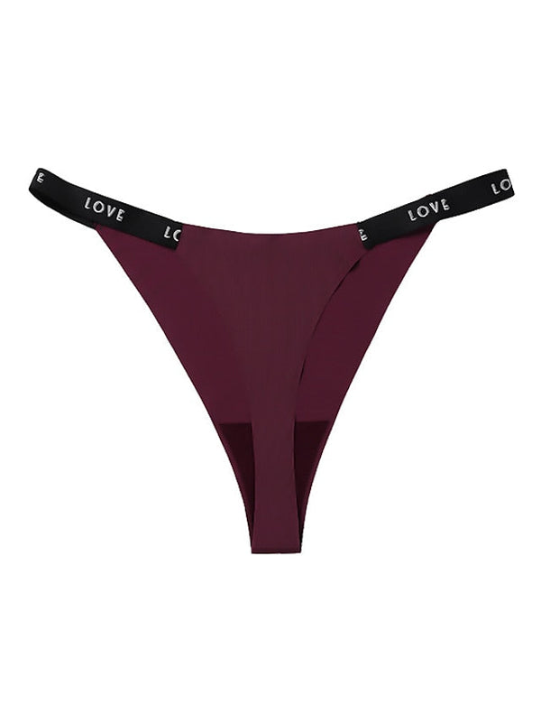 Women's Print Fashion Letter Sexy Panties G-strings & Thongs Panties Micro-elastic Low Waist Green S