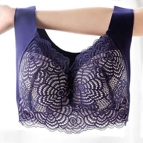 Women's Wireless Bras Full Coverage Pure Color Pull-On Closure Spandex Sexy 1PC Bras & Bralettes Plus Size