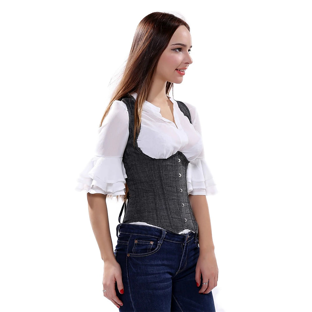 Grey Long Series Court Sculpting Top Super Abdominal Tunic Vest
