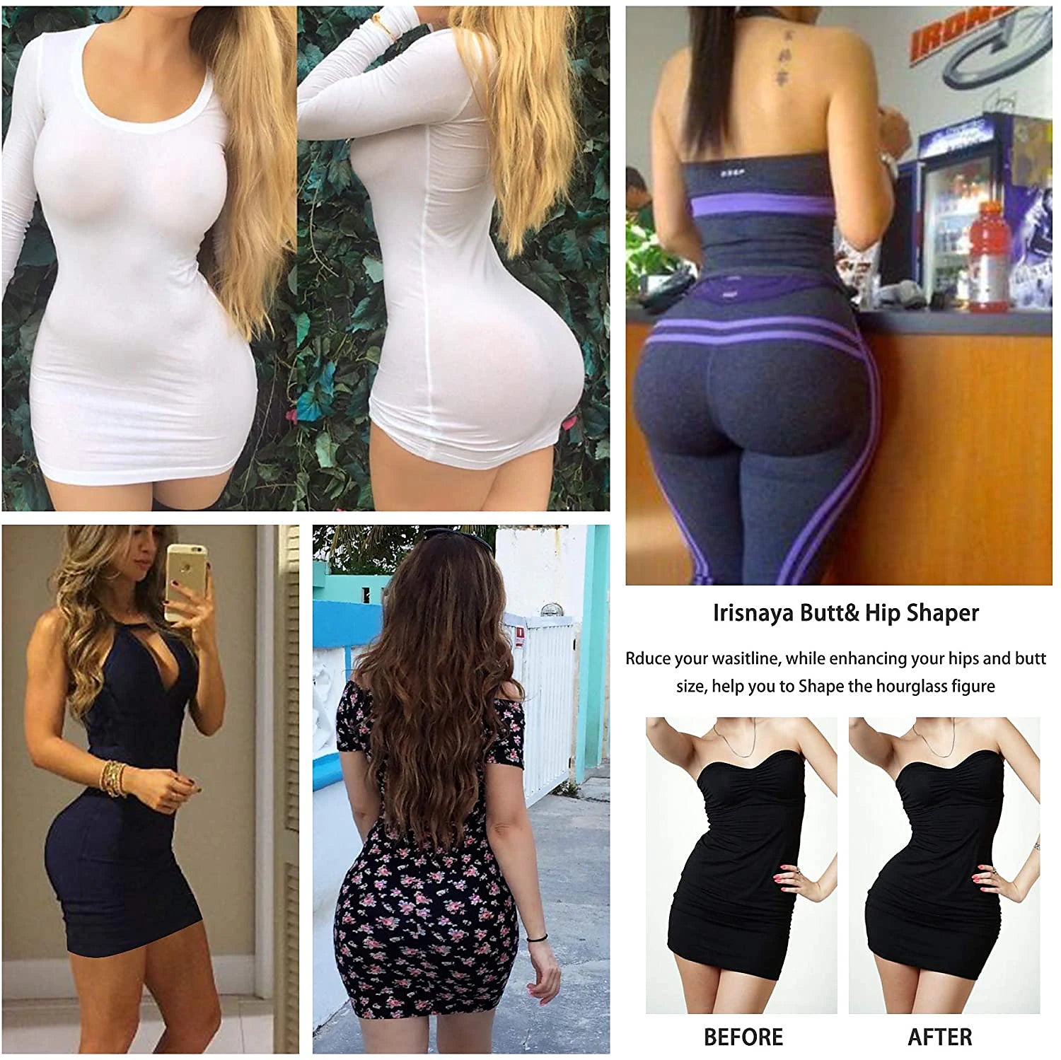 Women Shapewear Control Panties Body Shaper Butt Lifter Padded Hip Enhancer Seamless Underwear Hi- Waist Short