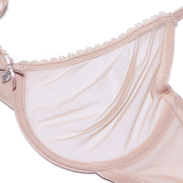Women's Bras & Bralettes Lace Bras Underwire Bra 34 Cup Solid Color Micro-elastic Breathable Casual Daily Flesh-colored