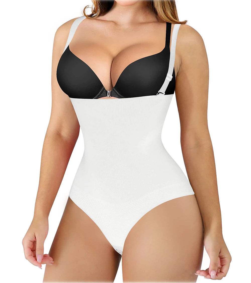 Women Waist Trainer Shapewear Thong Bodysuit Seamless Tummy Control Panty Faja Open Bust Body Shaper