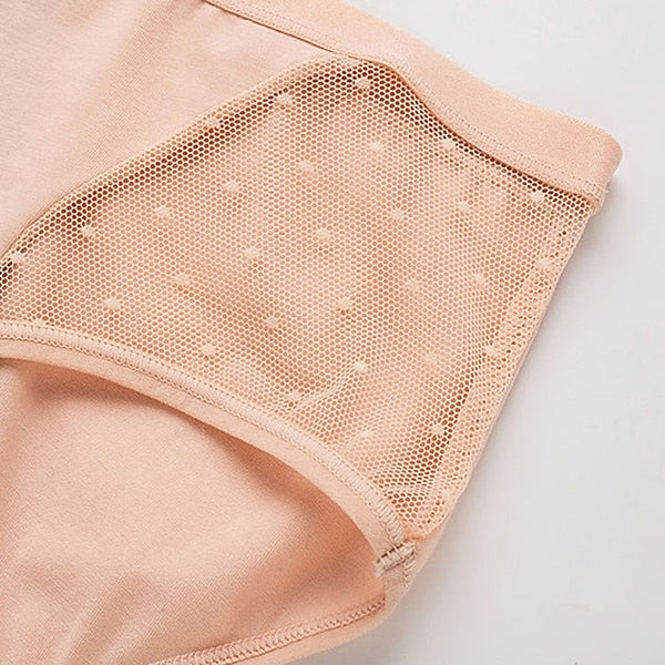 Women's Brief Underwear Period Panties 1 PC Underwear Fashion Simple Comfort Hole Pure Color Cotton Mid Waist Touch of Sensation Black Khaki Navy Blue