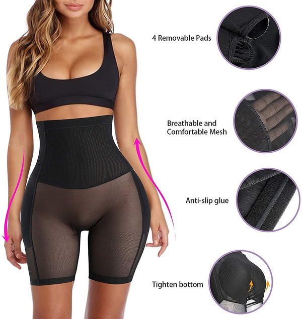 Women Shapewear Control Panties Body Shaper Butt Lifter Padded Hip Enhancer Seamless Underwear Hi- Waist Short