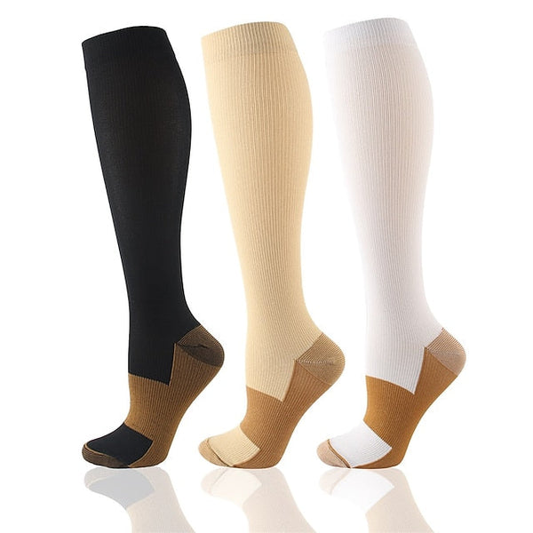 Copper Ion Compression Sports Stockings - Elastic Pressure Support