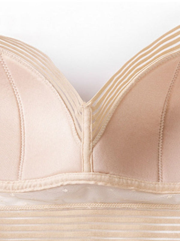 Women's Wireless Bras Lace Bras 34 Cup V Neck Breathable Lace Pure Color Hook & Eye Casual Daily Nylon 1PC Bras & Bralettes