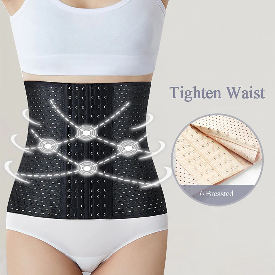 Women's Waist Trainer Corset Shapewear Slimming Belt Body Shaper 3-Breasted