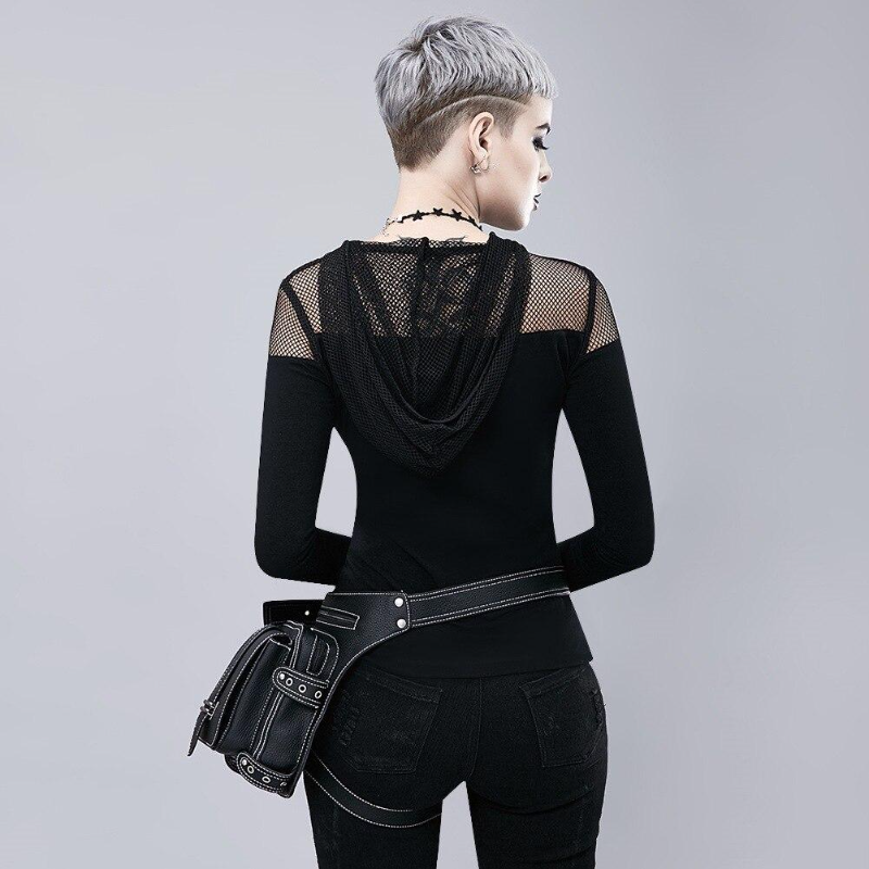 Lady Pockets Retro Waist Pack Messenger PU Leather Travel Leg Bags