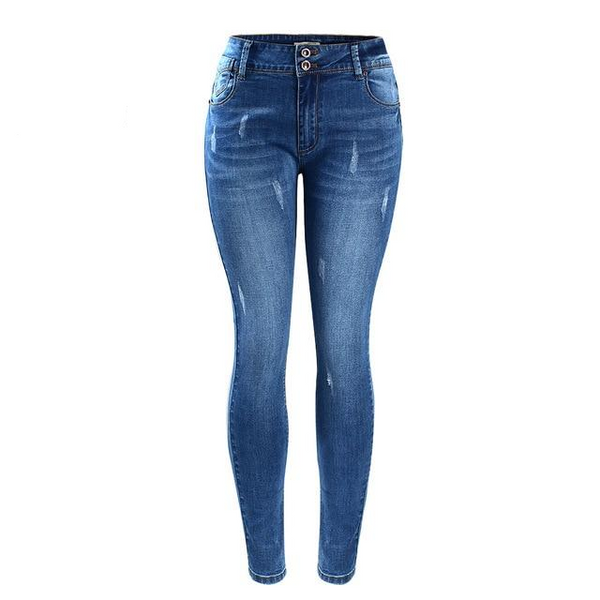 Basic Chic Style Fading Stretch Skinny Ture Denim Jeans - Sheseelady