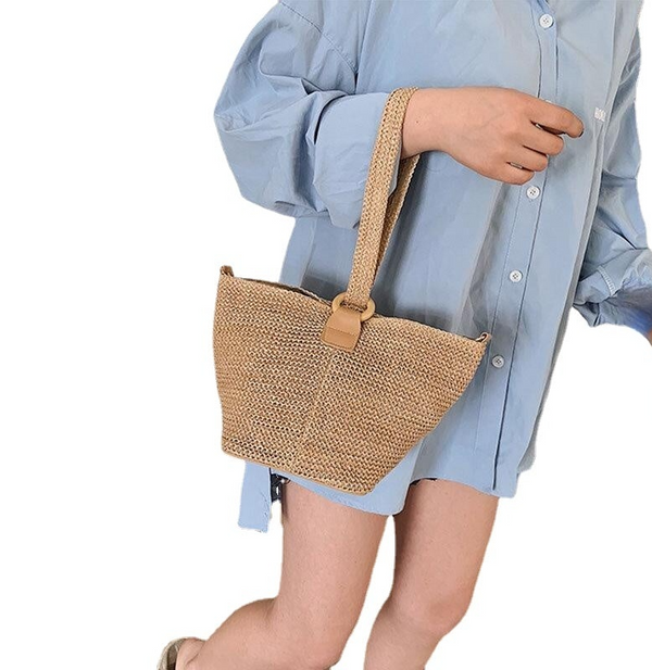 Women Travel Summer Beach Large Capacity Straw Handbag Shoulder Bag