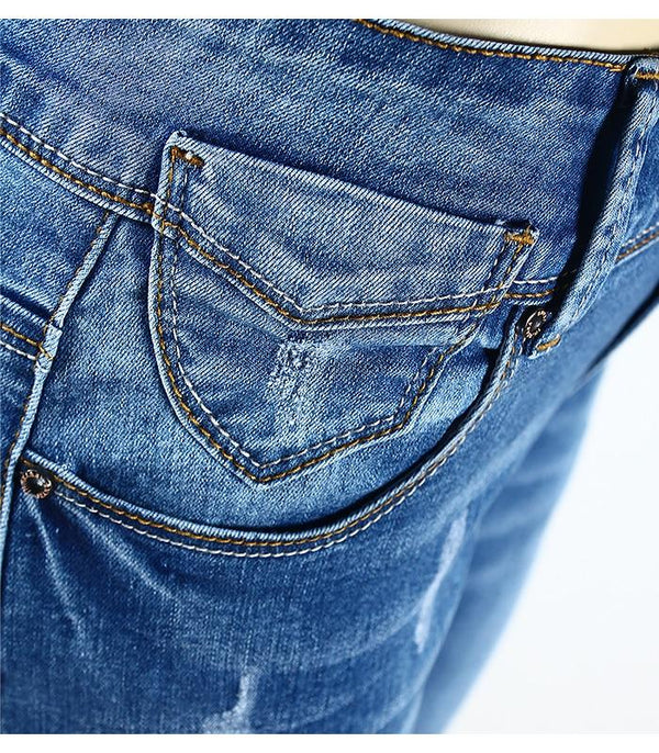 Basic Chic Style Fading Stretch Skinny Ture Denim Jeans - Sheseelady