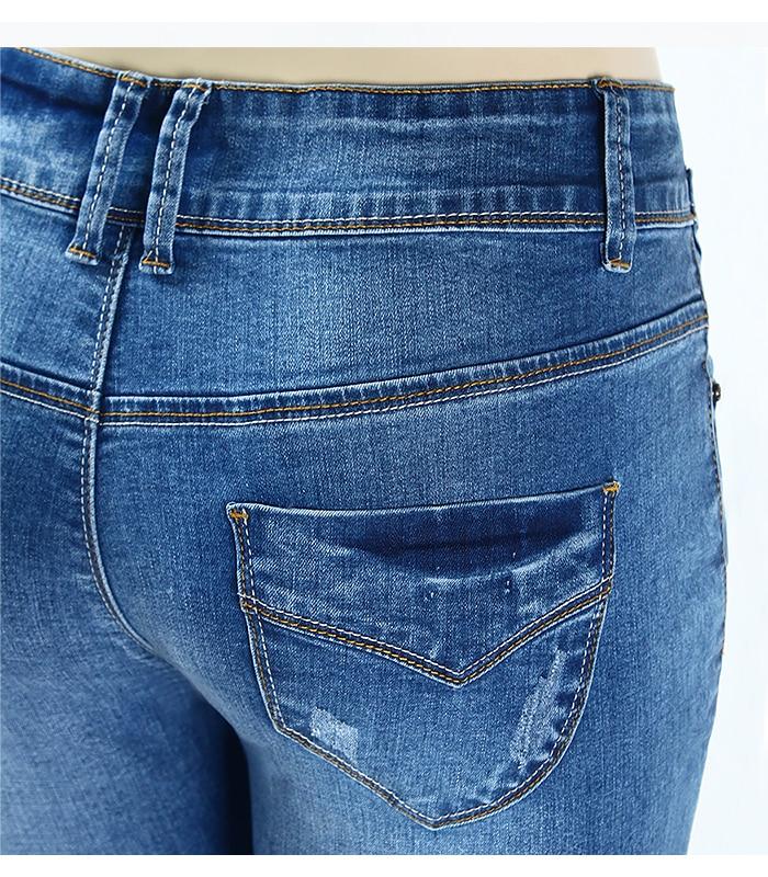 Basic Chic Style Fading Stretch Skinny Ture Denim Jeans - Sheseelady