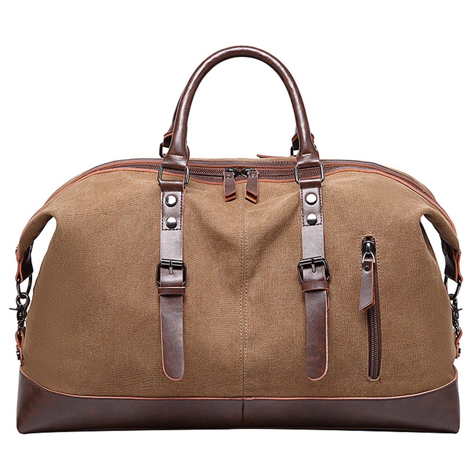 Men's Vintage Canvas Messenger Bag - Large Capacity, Contrast Stitching, Casual Outdoor Travel Main image