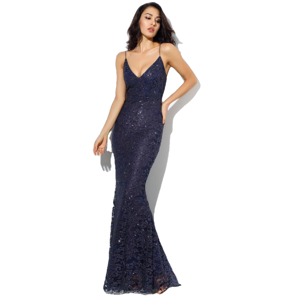 Floral Deep V-Neck Open Back Long Dress