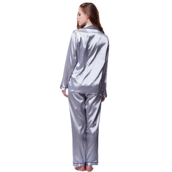 Women's Silk Satin Sleepwear Set - Couple's Two-Piece Pajamas