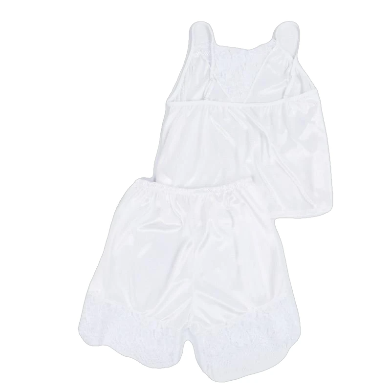 Sexy Women Lace Pajama Sets Sleeveless Strap Sleepwear 