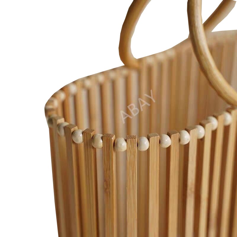 new women's bamboo handbag Bohemia holiday beach bag women's hollow woven rattan bag Secondary image