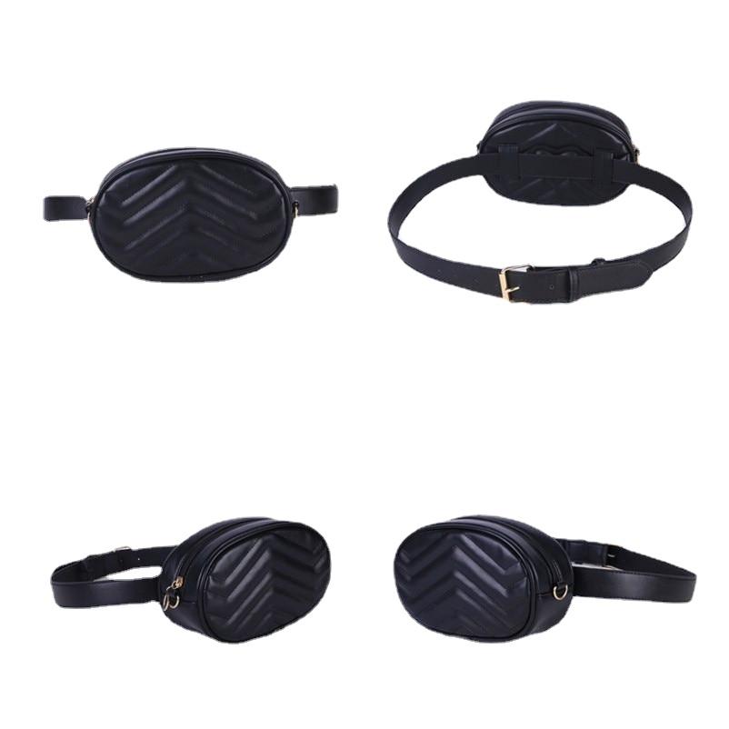 Bags for Women Pack Waist Round Belt Luxury Leather Chest Handbag