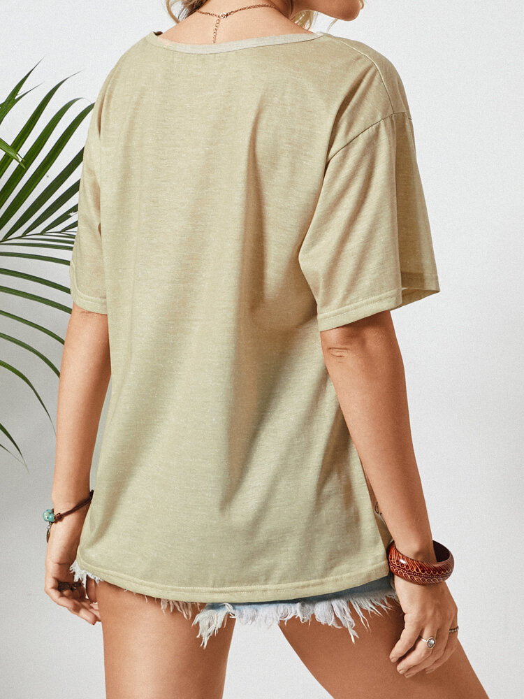 Cat Letter Print Short Sleeve Plus Size Casual T-shirt Secondary image