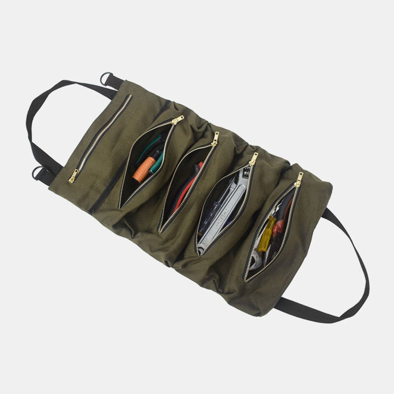 Portable Multi-Functional Canvas Car Storage Bag & Tool Organizer