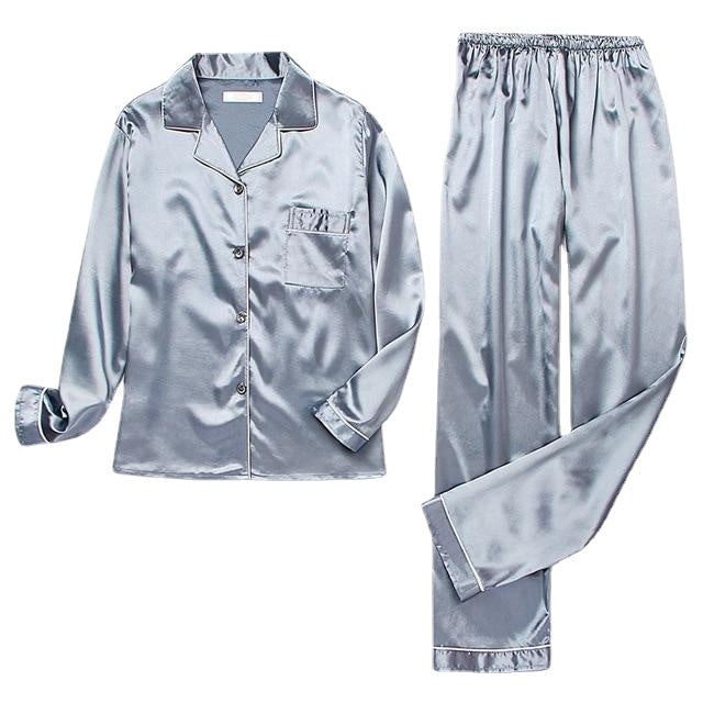 Women's Silk Satin Sleepwear Set - Couple's Two-Piece Pajamas Secondary image