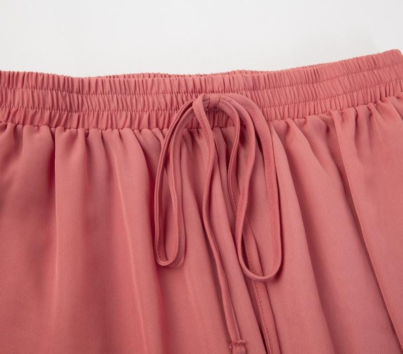 Elastic High Waist Wide Leg Solid Lace Up Trousers Street Wear Pants Secondary image