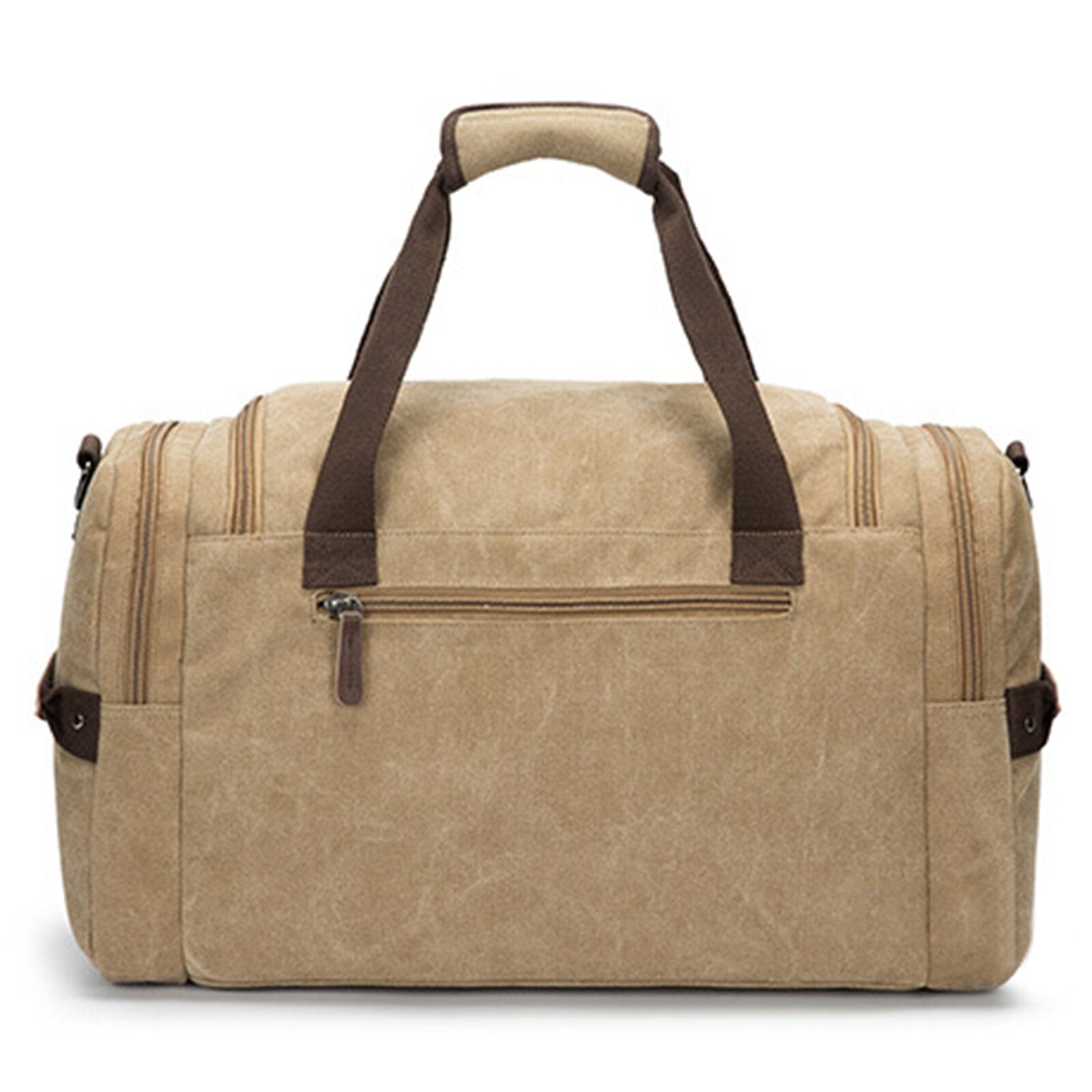Men's Large Capacity Canvas Travel Messenger Bag with Multi-Pocket Zipper