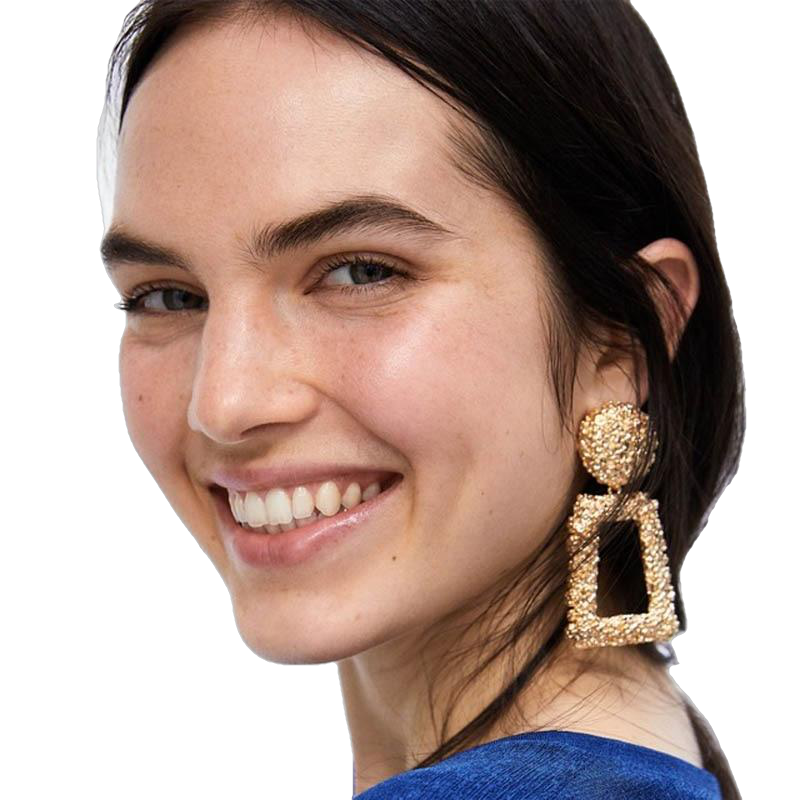 Big Vintage Indian Earrings Women Geometric Statement T-Show Bohemian Jewelry Secondary image