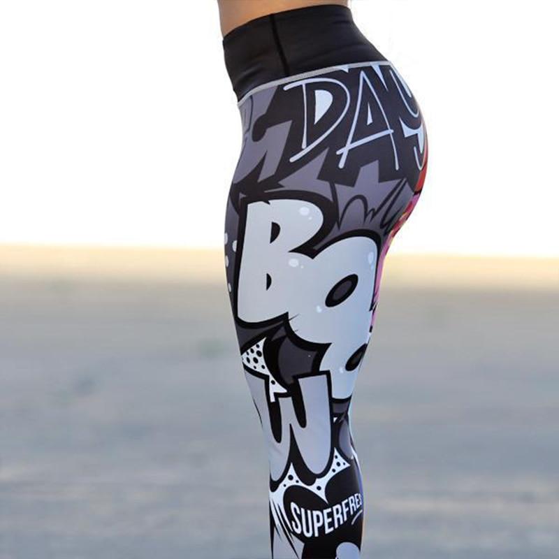 Women Digital Printing Workout Leggings High Waist Push Up