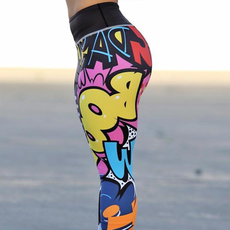 Women Digital Printing Workout Leggings High Waist Push Up