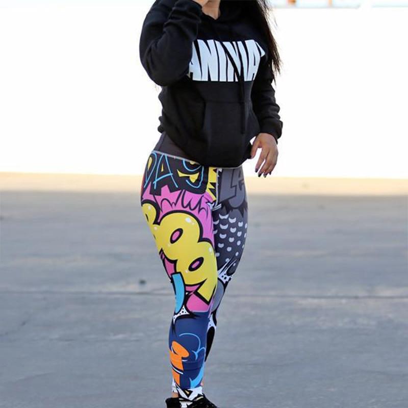 Women Digital Printing Workout Leggings High Waist Push Up