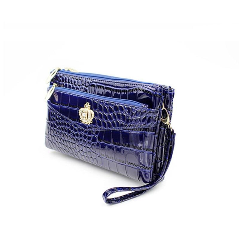 Pu Diamond Crown Crossbody Shoulder Zipper Handbag