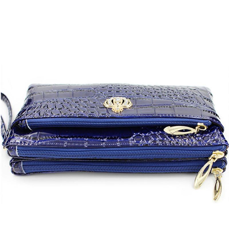 Pu Diamond Crown Crossbody Shoulder Zipper Handbag