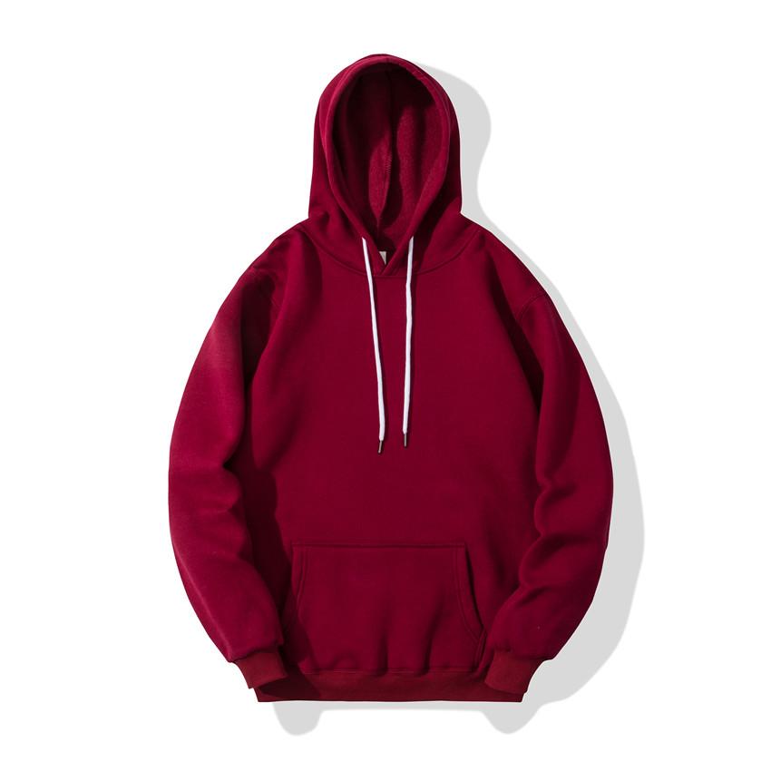 Men's Solid Color Casual Hoodie Sweatshirt Top